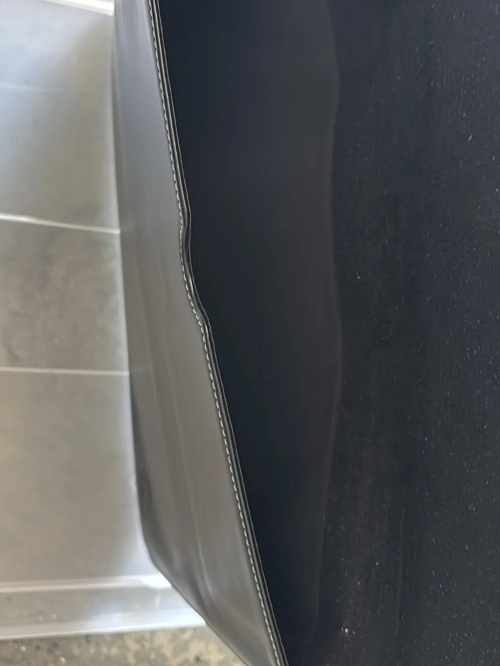 Dell Black Leather laptop case with White Stitching